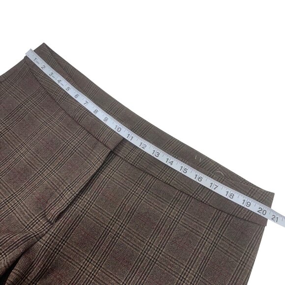 Kim Rogers Womens Plaid Curvy Fit Trousers Pants Size 18W Short Brown Stretch - Picture 5 of 10